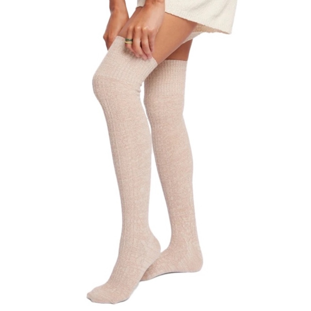 Cozy PinkyBeige Over-the-Knee Socks
